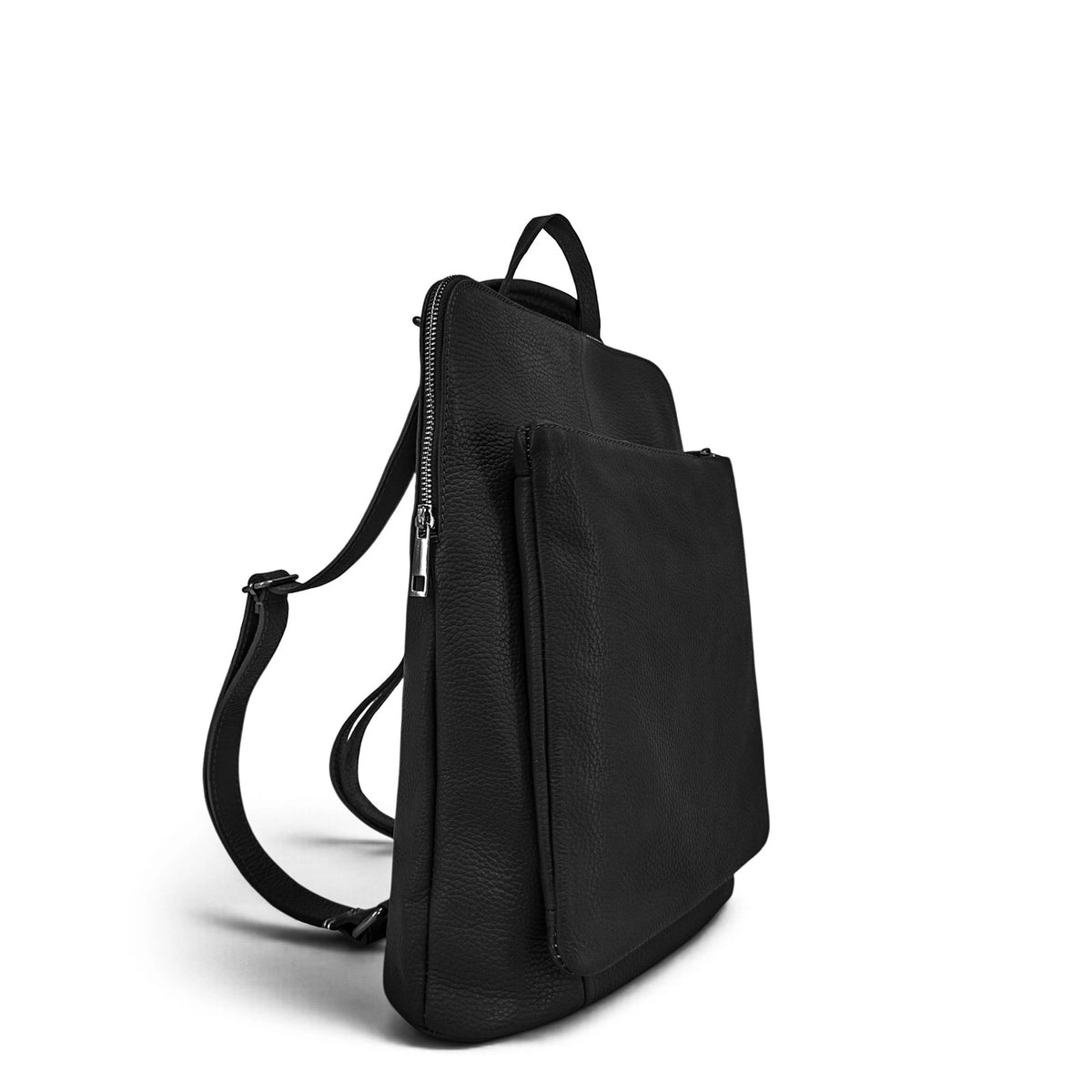 CORFOU Grained Leather Backpack Black
