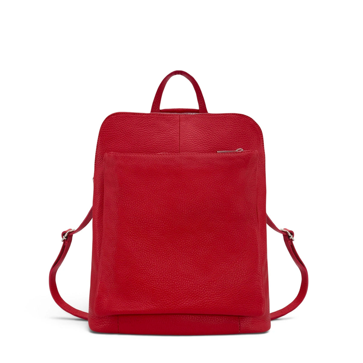 Sac à dos en cuir grainé CORFOU Rouge garance