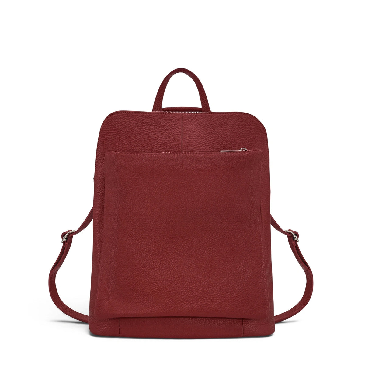 Sac à dos en cuir grainé CORFOU Rouge foncé