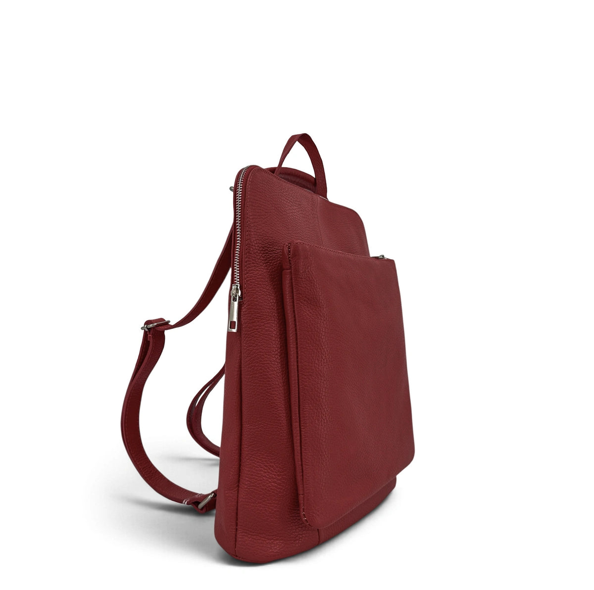 Sac à dos en cuir grainé CORFOU Rouge foncé