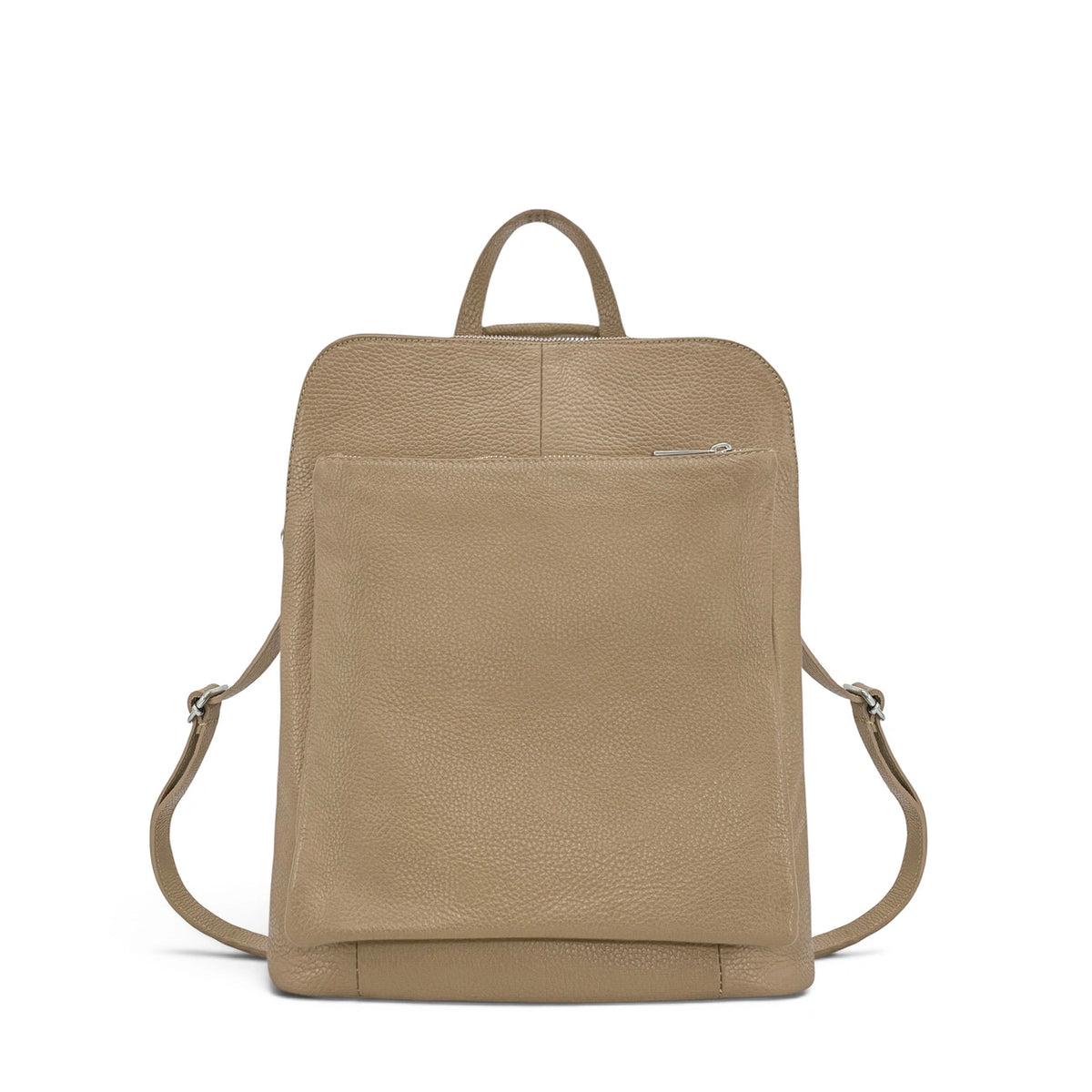 CORFOU Grained Leather Backpack Taupe