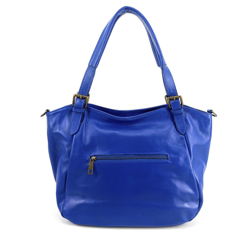 Sac en cuir lisse ELTON Bleu roi