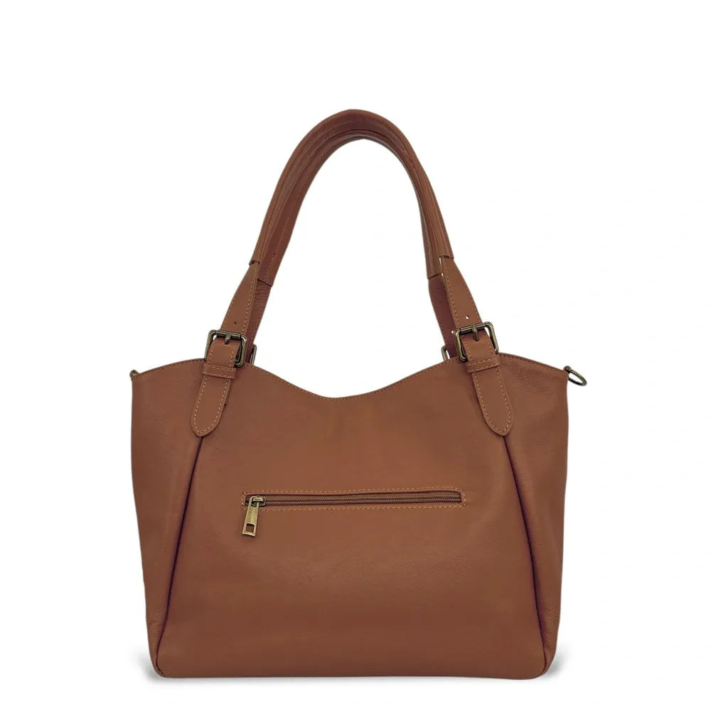 Sac en cuir lisse ELTON Cannelle