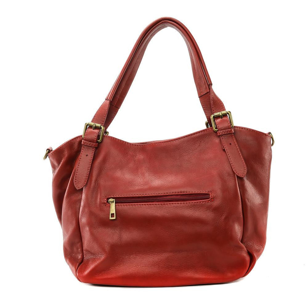 Sac en cuir lisse ELTON Rouge foncé