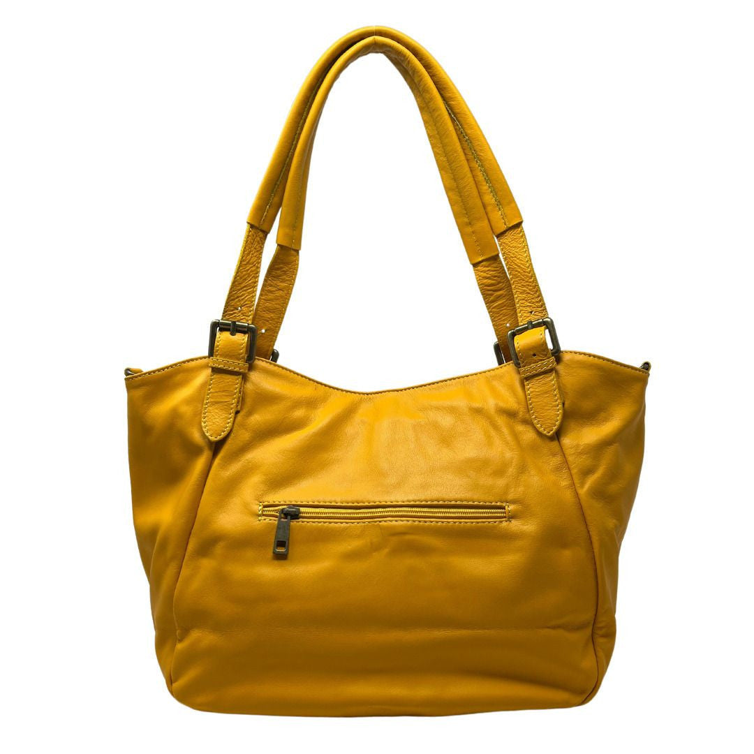 Sac en cuir lisse ELTON Safran