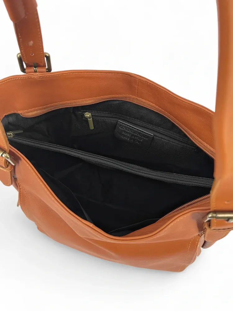 Sac en cuir lisse ELTON Cognac