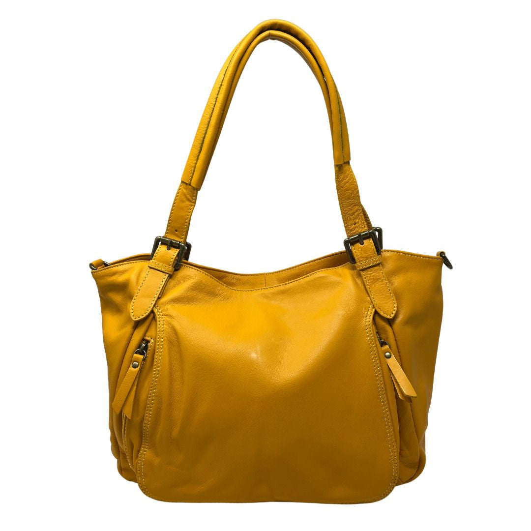 Sac en cuir lisse ELTON Safran