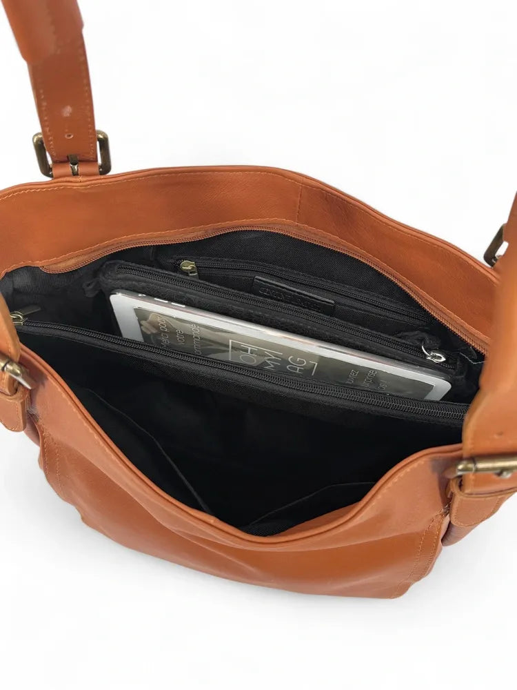 Sac en cuir lisse ELTON Cognac
