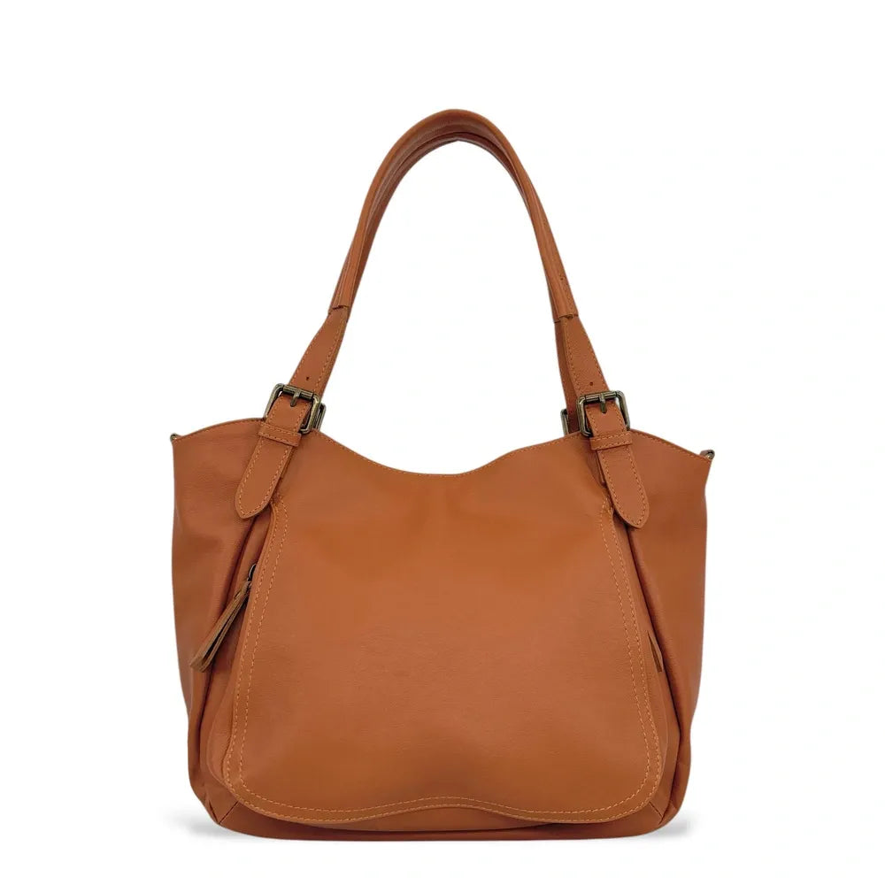 Sac en cuir lisse ELTON Cognac
