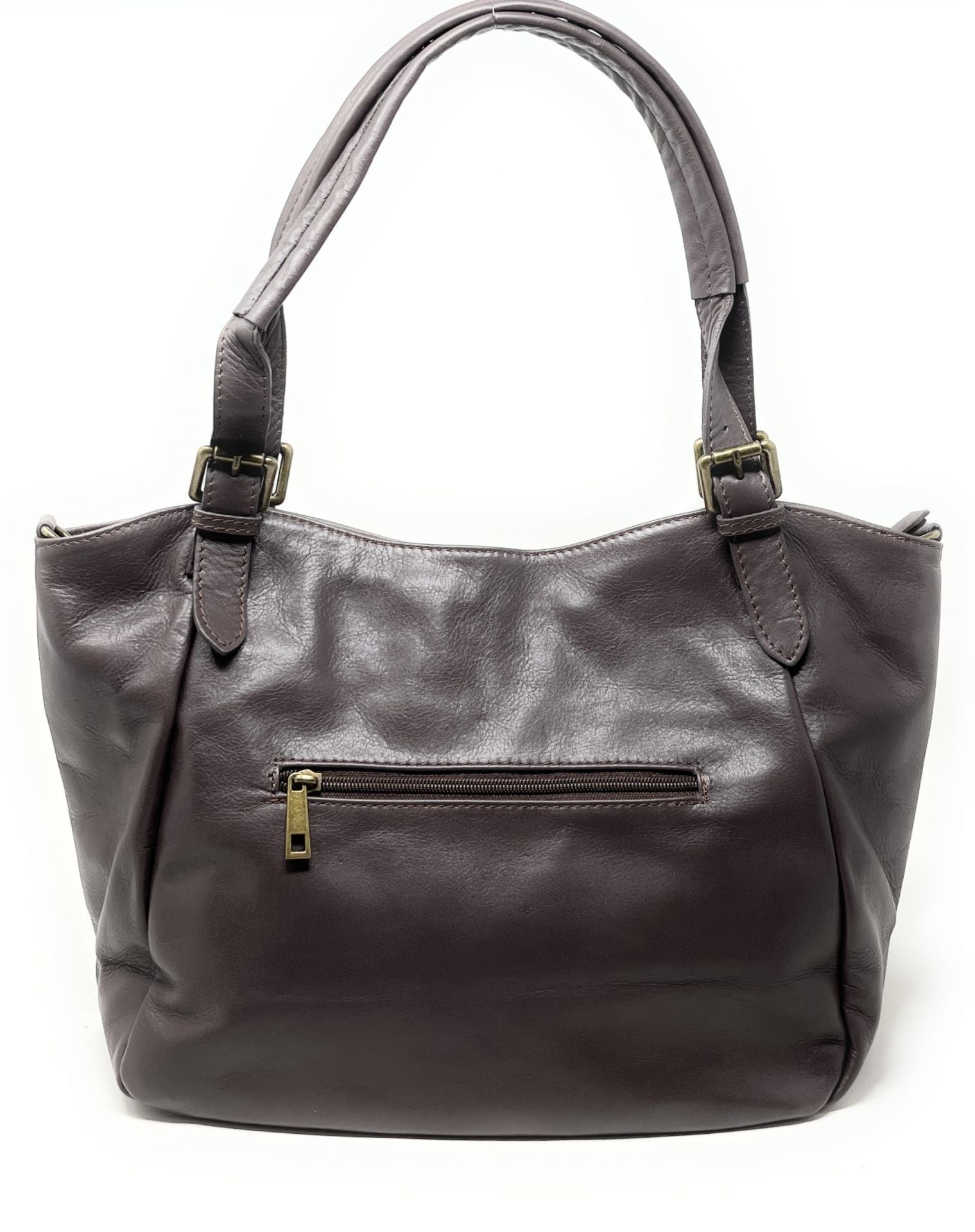 Sac en cuir lisse ELTON Chocolat
