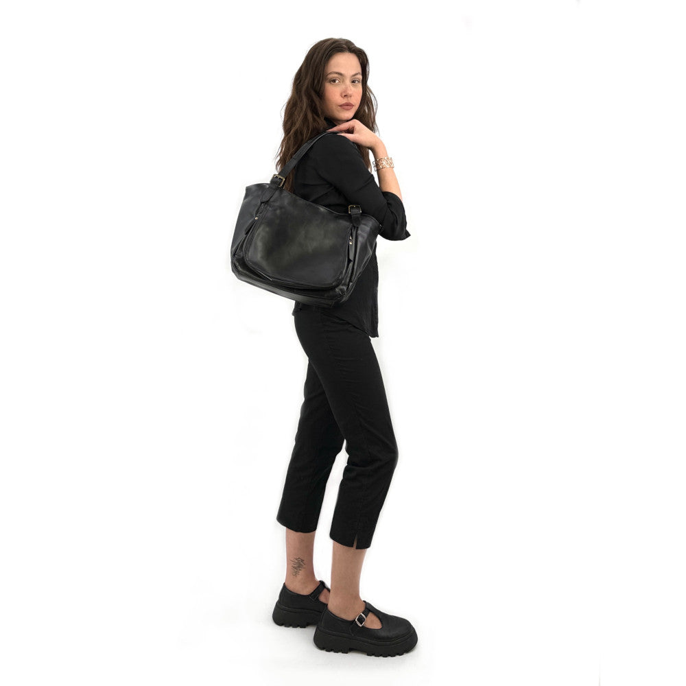 Sac en cuir lisse ELTON Noir