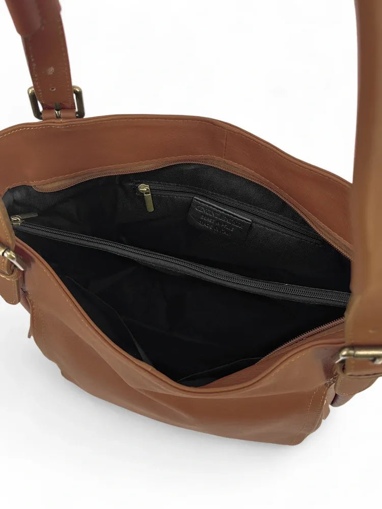 Sac en cuir lisse ELTON Cannelle