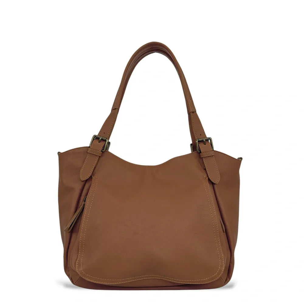 Sac en cuir lisse ELTON Cannelle