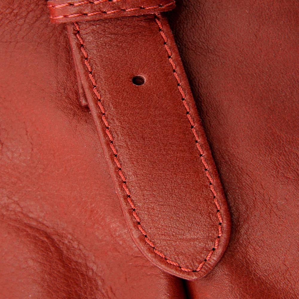 Sac en cuir lisse ELTON Rouge foncé