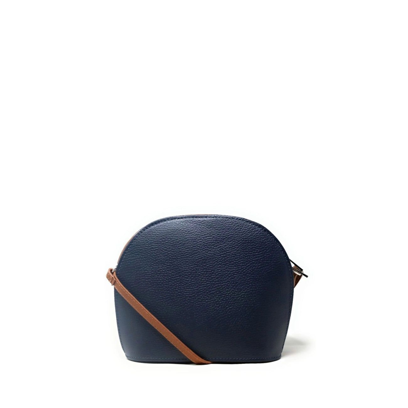 Sac trotteur en cuir grainé NAAN Bleu marine