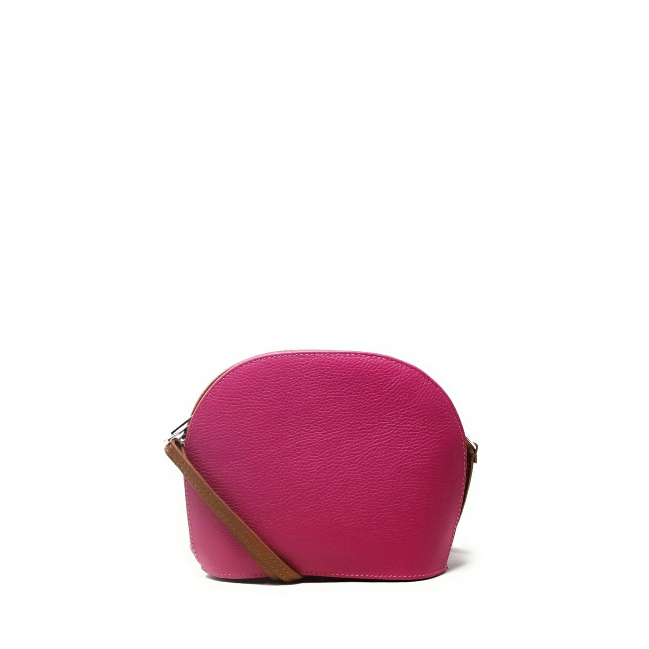 Grained leather trotting bag NAAN Rose fuchsia