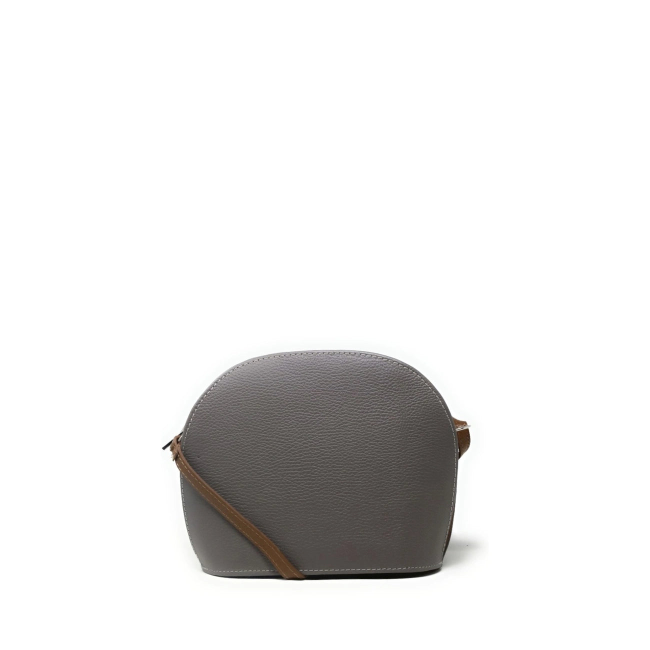 Grained leather trotting bag NAAN Dark taupe gray