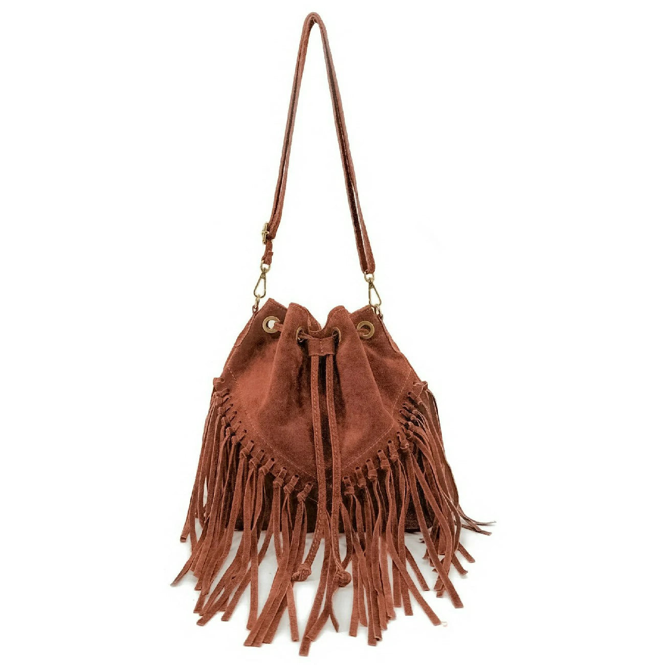 Sac bourse en daim APONI Rouge brique