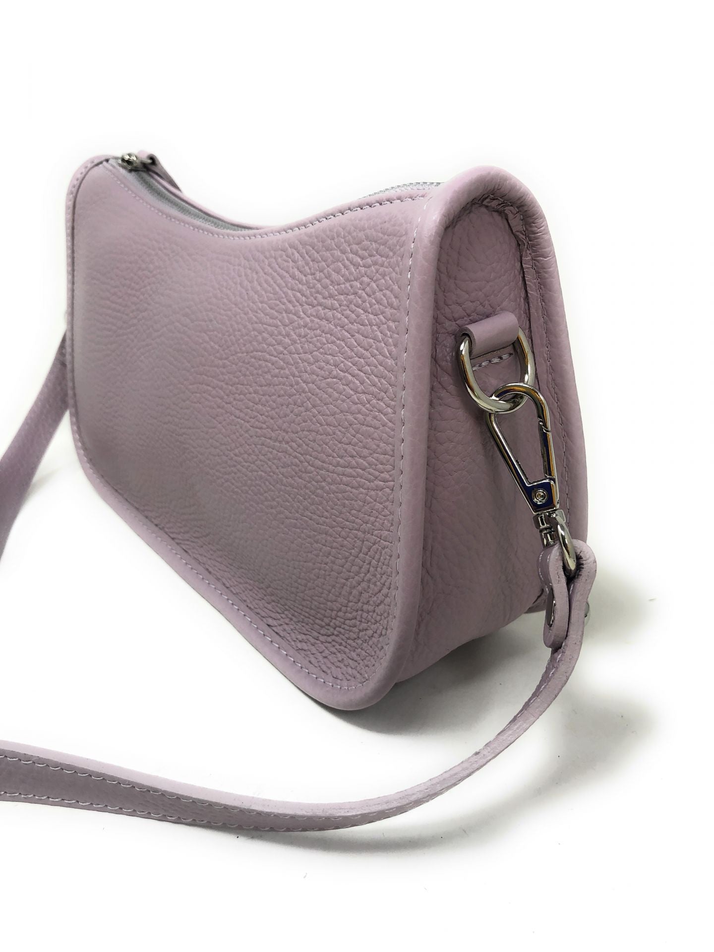 Sac french stick en cuir grainé BERLINGOT Mauve