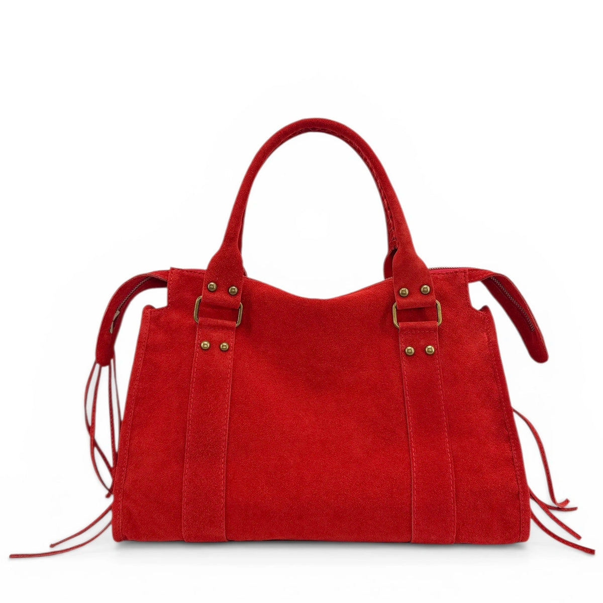 Handtasche aus Wildleder STORM SUEDE Krapprot