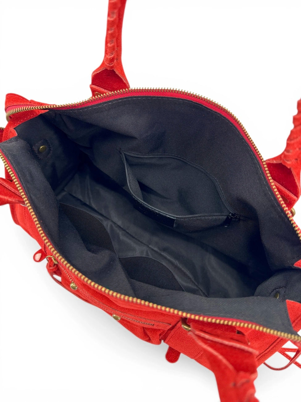 Handtasche aus Wildleder STORM SUEDE Krapprot