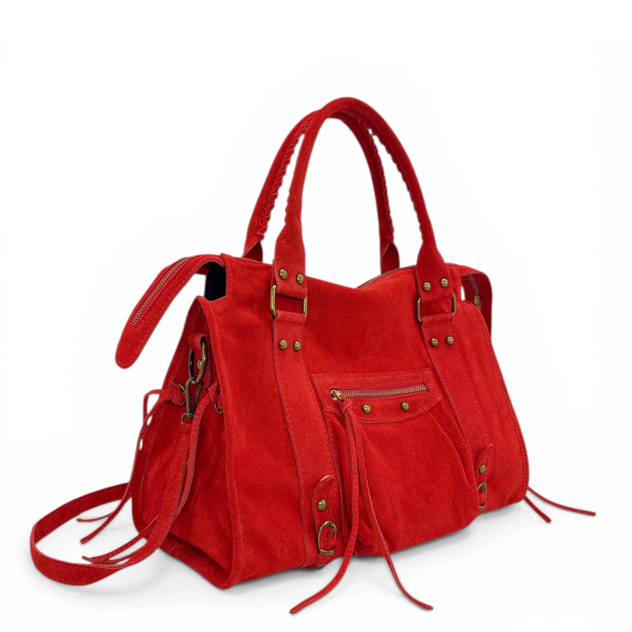 Borsa a mano in camoscio STORM SUEDE – Rosso garanza