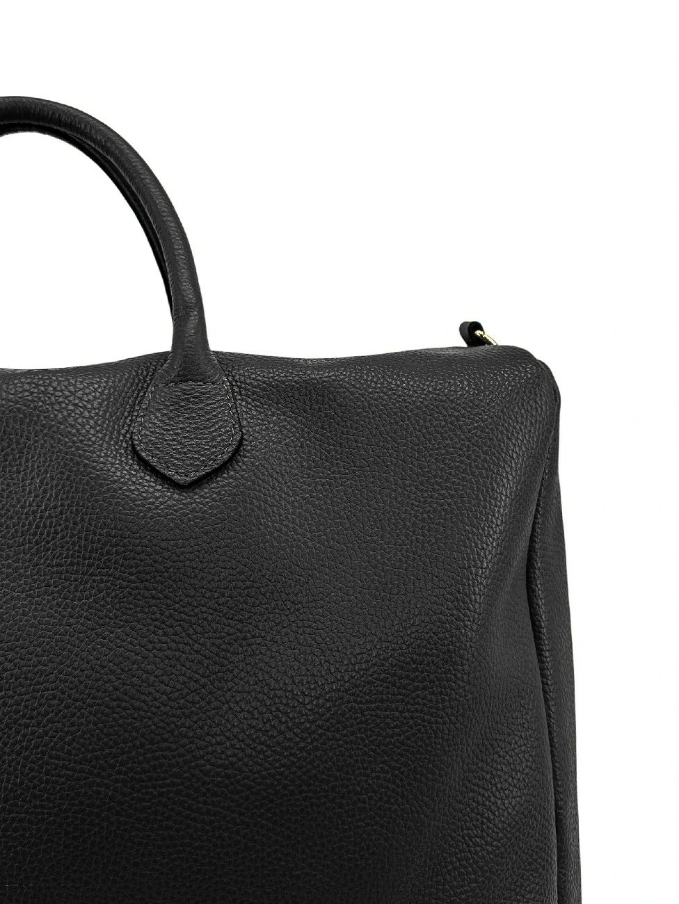Reisetasche aus genarbtem Leder BERGEN Schwarz