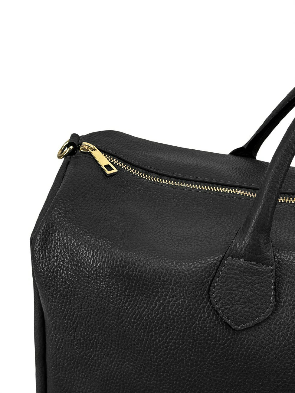 Reisetasche aus genarbtem Leder BERGEN Schwarz