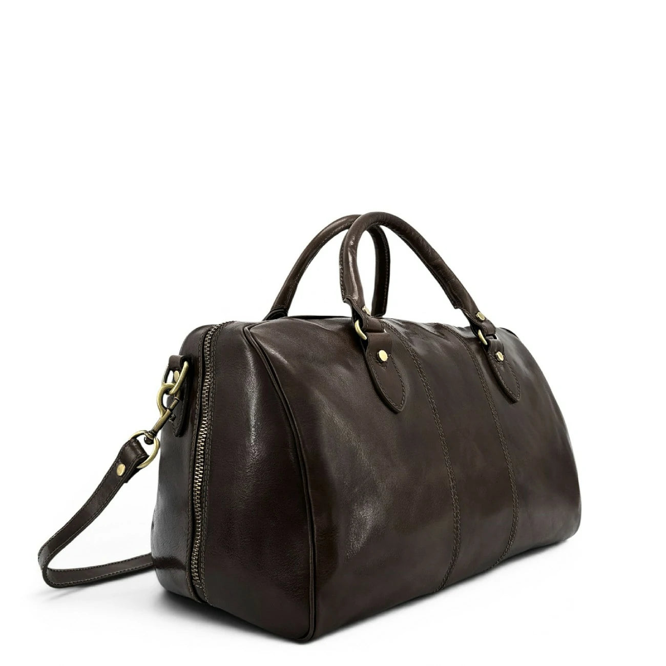 Smooth leather travel bag ANGKOR Chocolate