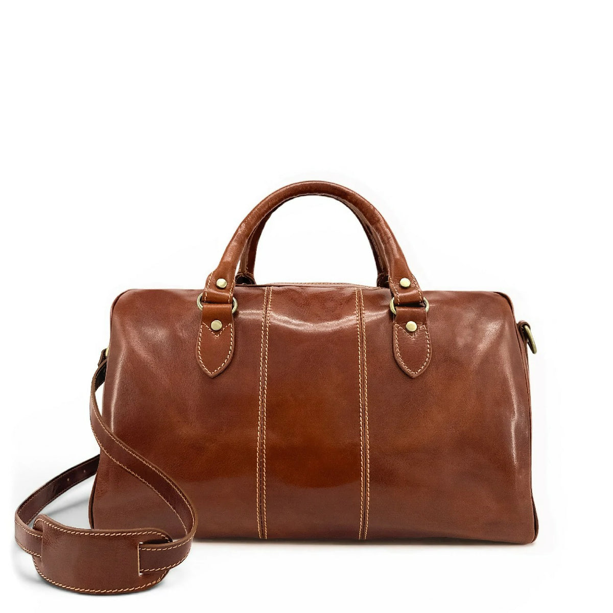 Reisetasche aus Glattleder ANGKOR Cognacbraun
