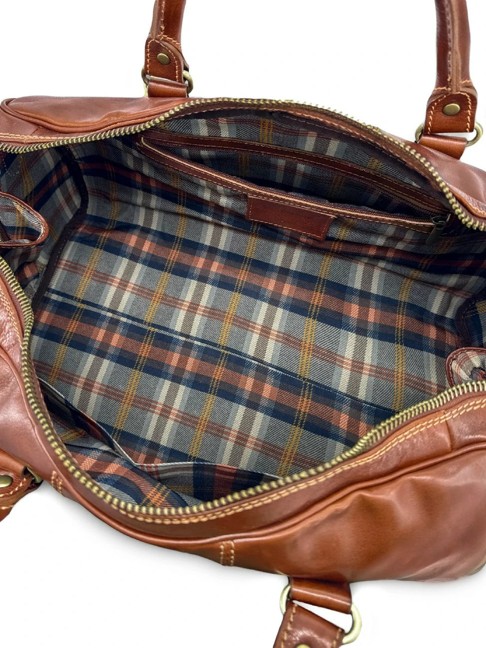 Reisetasche aus Glattleder ANGKOR Cognacbraun
