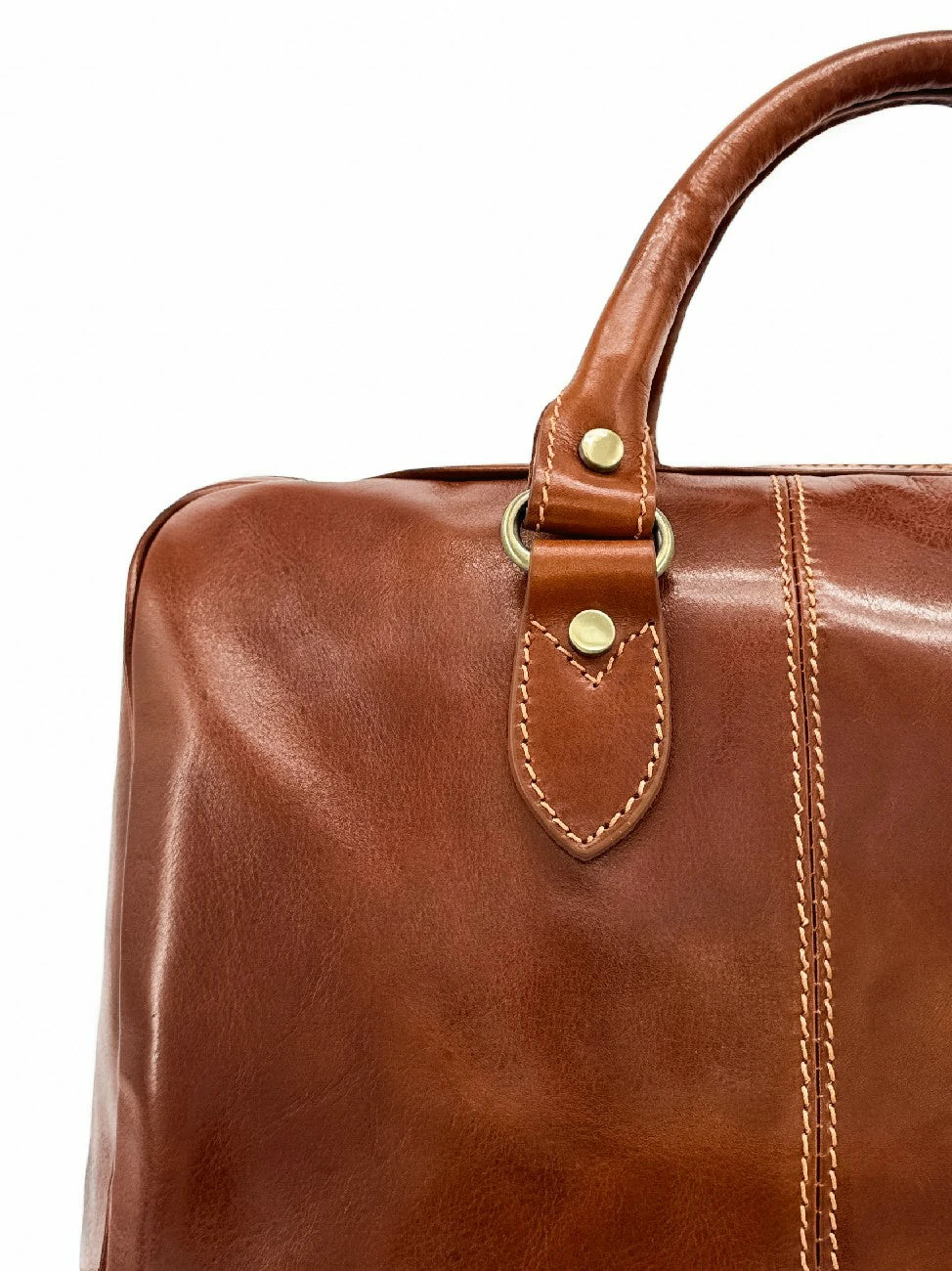 Reisetasche aus Glattleder ANGKOR Cognacbraun