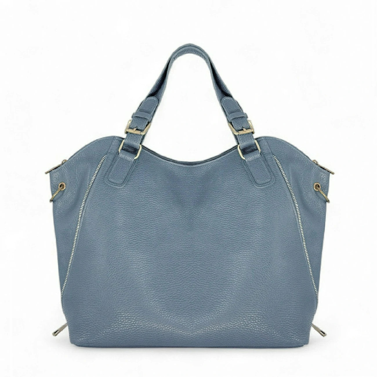 Sac porté épaule en cuir grainé CAMELIA Bleu glacier