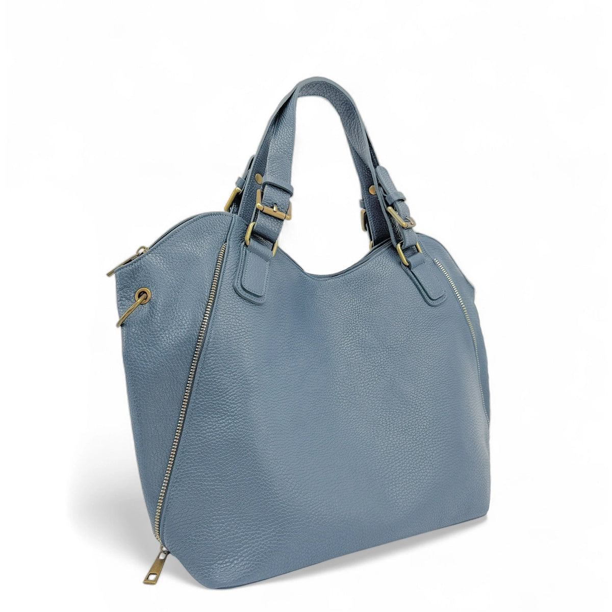 Borsa a tracolla in pelle grana CAMELIA Glacier Blue
