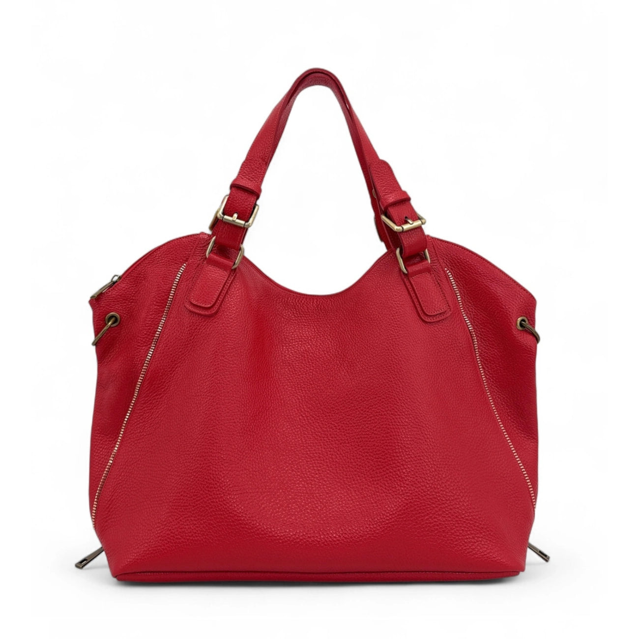 Bolso de hombro de cuero grano CAMELIA Garance rojo