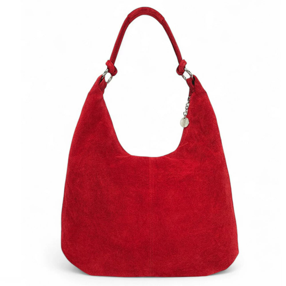 Bag main suede LOVE Red Garance