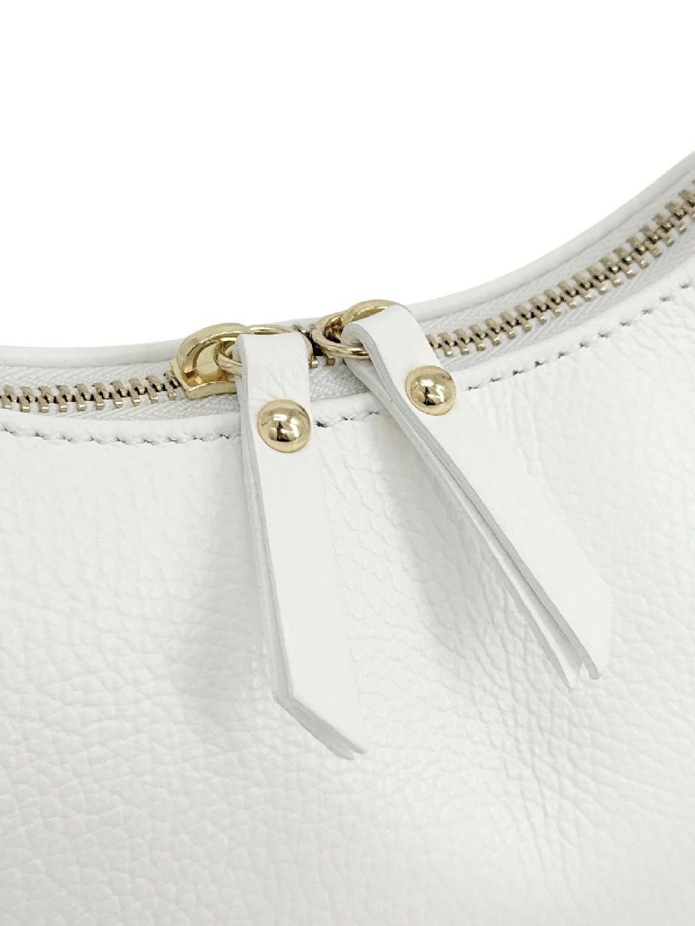 Halbmond-Tasche aus genarbtem Leder SILOE Weiß
