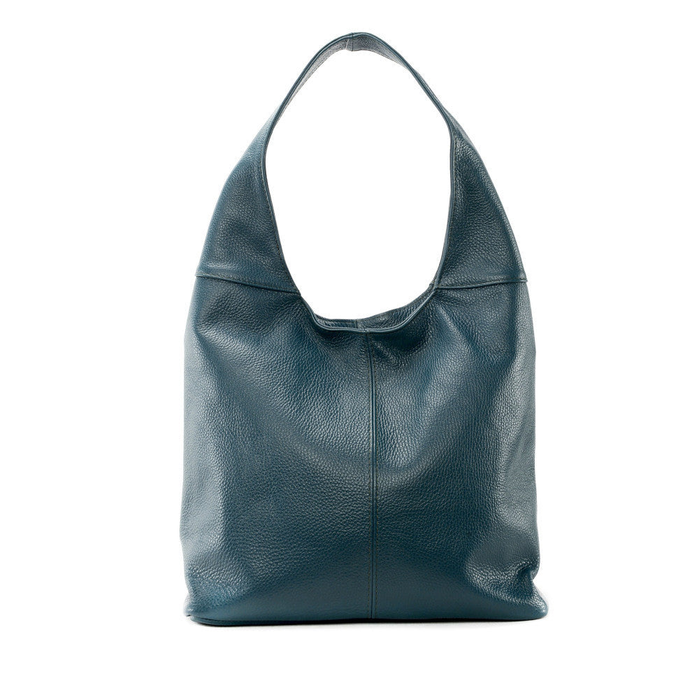 Sac HOBO en cuir grainé ELLEN Bleu vert canard