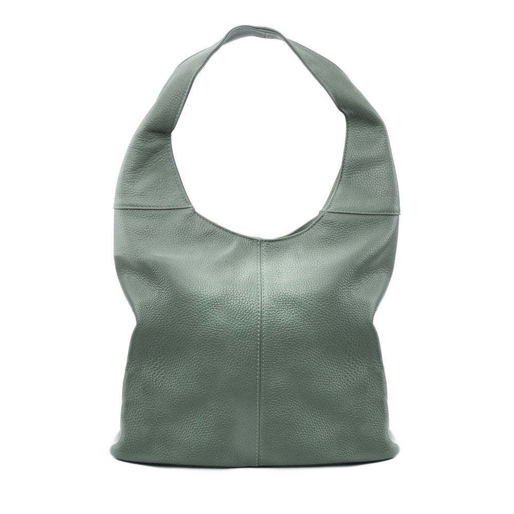 Sac HOBO en cuir grainé ELLEN Vert pastel