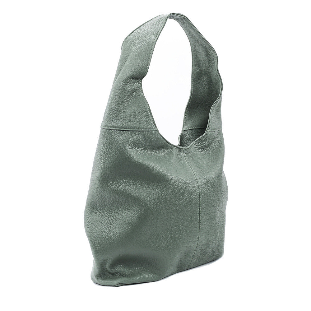 Sac HOBO en cuir grainé ELLEN Vert pastel