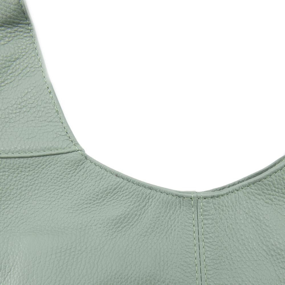 Sac HOBO en cuir grainé ELLEN Vert pastel