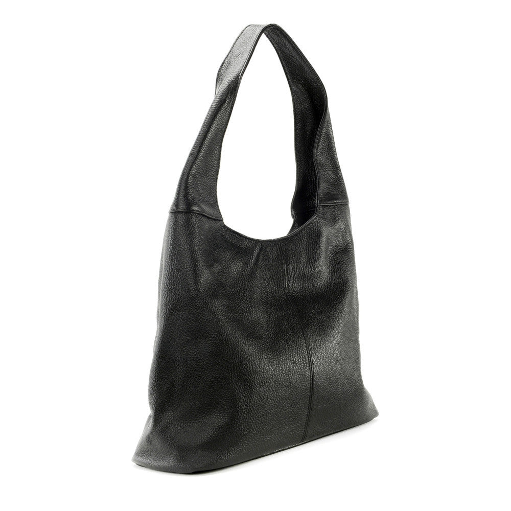 Sac HOBO en cuir grainé ELLEN Noir