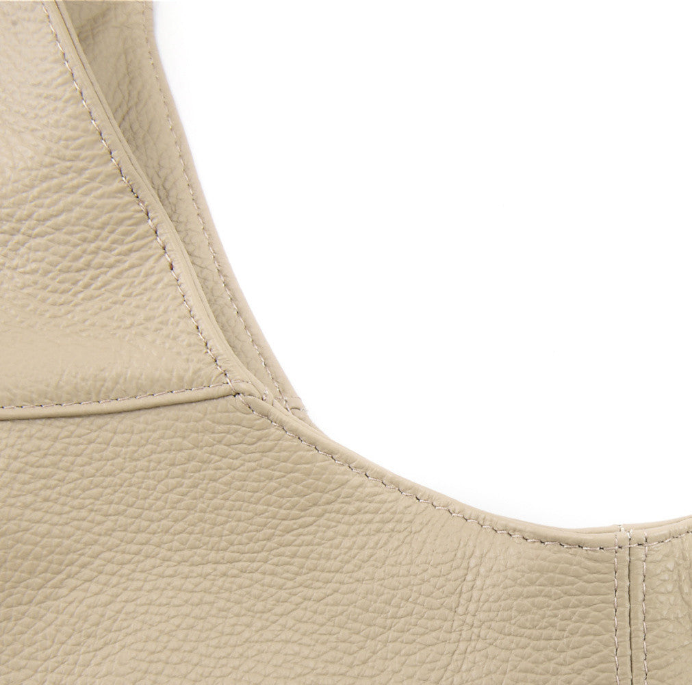 Sac HOBO en cuir grainé ELLEN Taupe clair