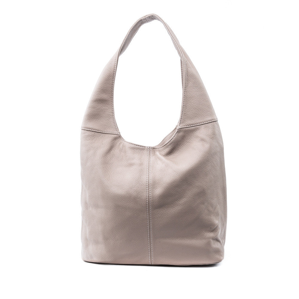 Sac HOBO en cuir grainé ELLEN Rose pâle