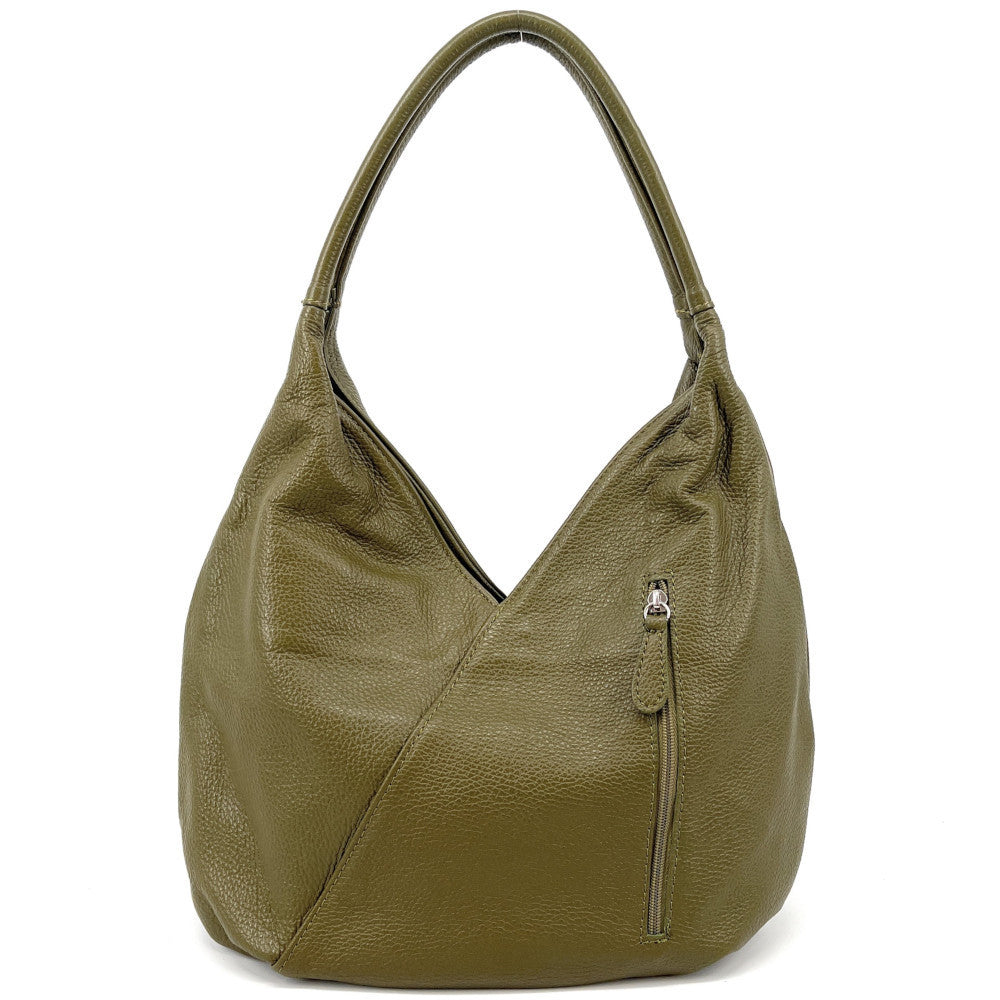 Sac HOBO en cuir grainé MANDALAY Kaki