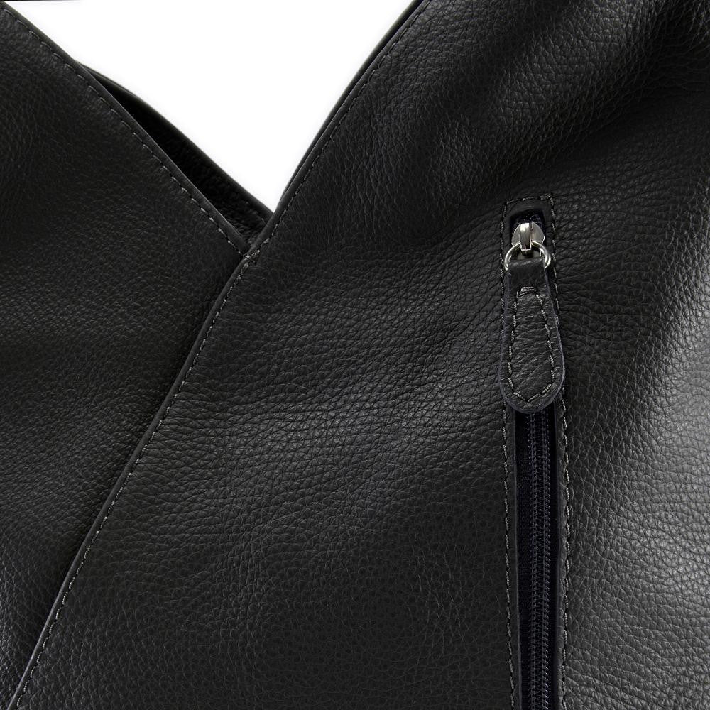 Sac HOBO en cuir grainé MANDALAY Gris foncé