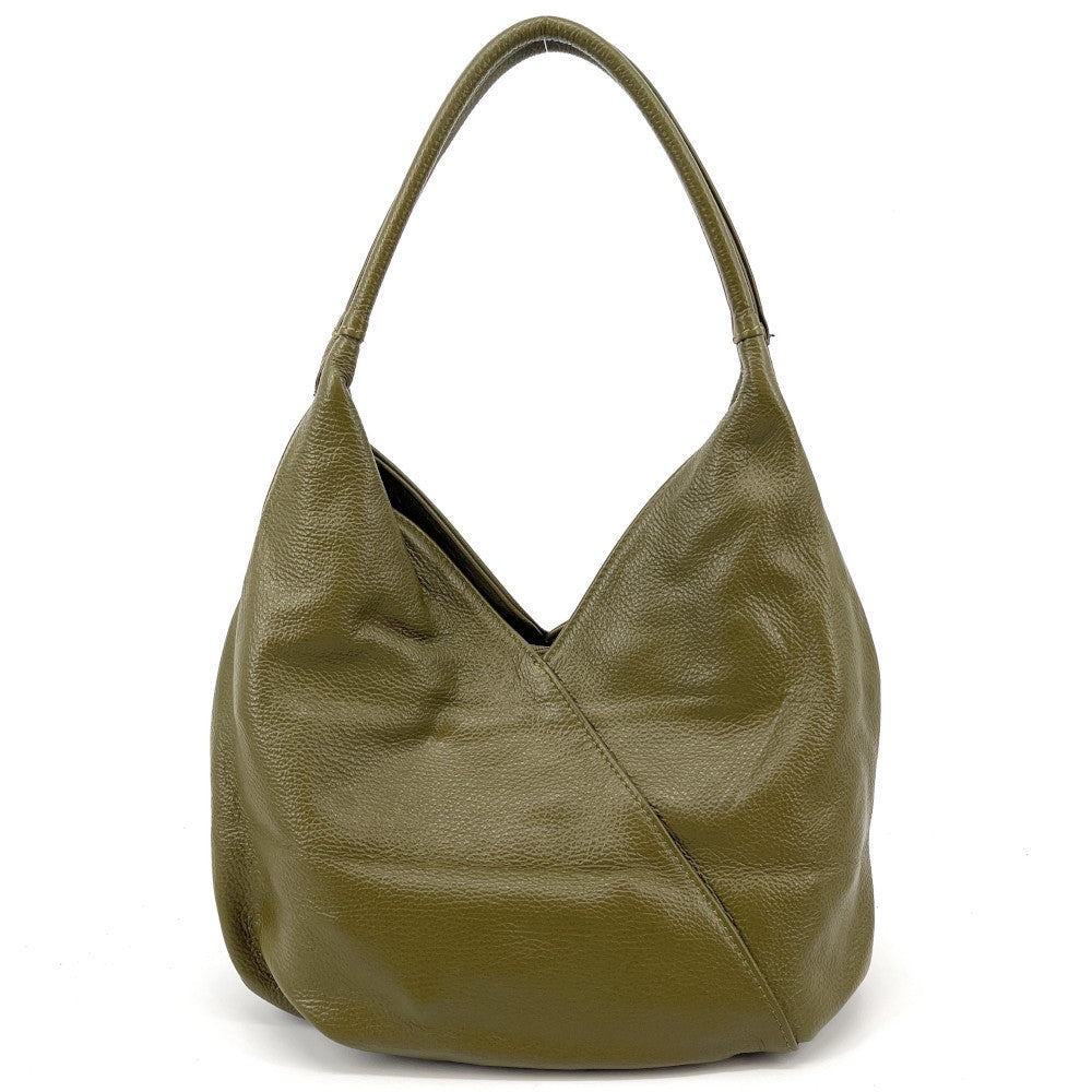 Sac HOBO en cuir grainé MANDALAY Kaki
