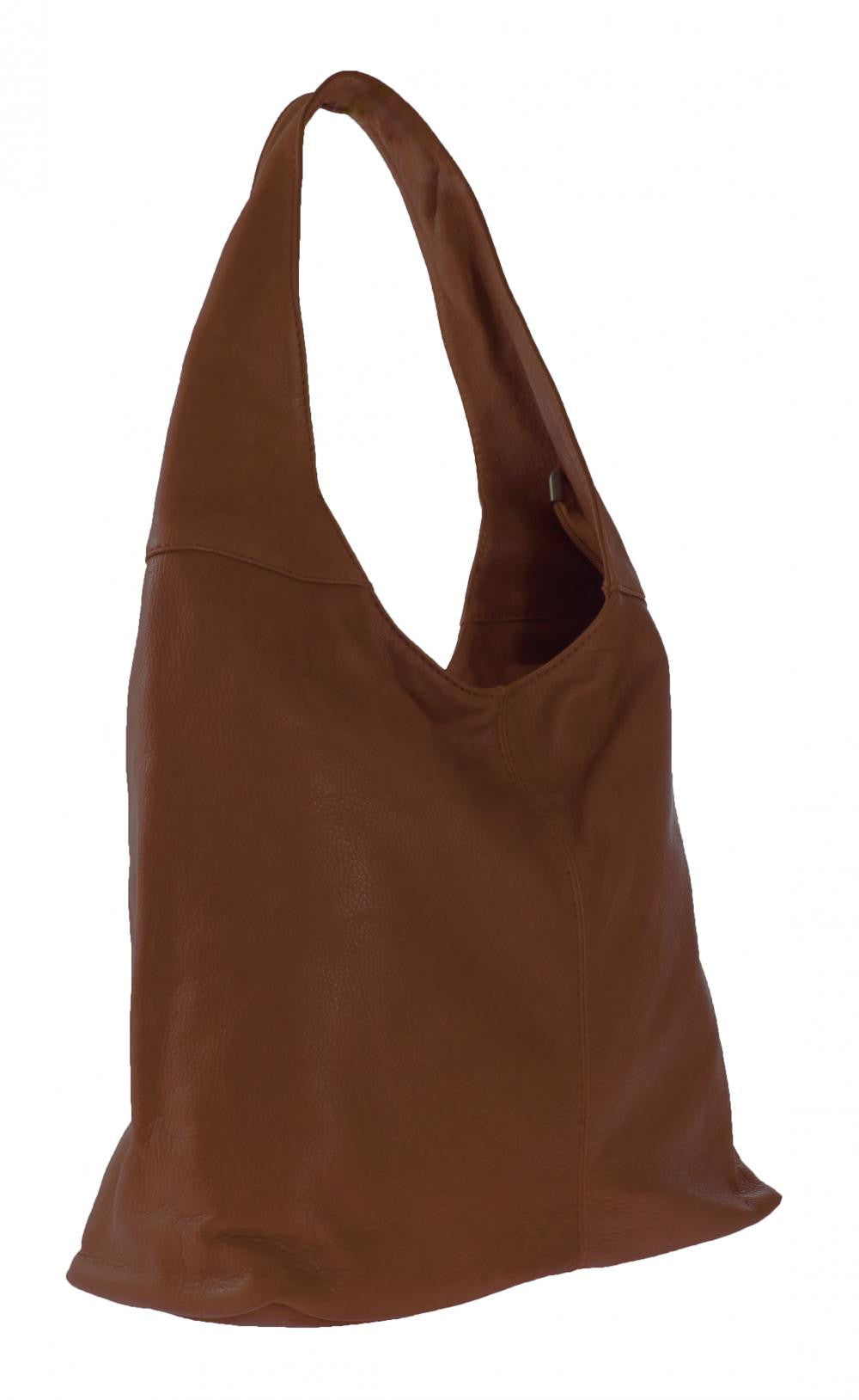 Sac HOBO en cuir lisse NEW AGE Chocolat