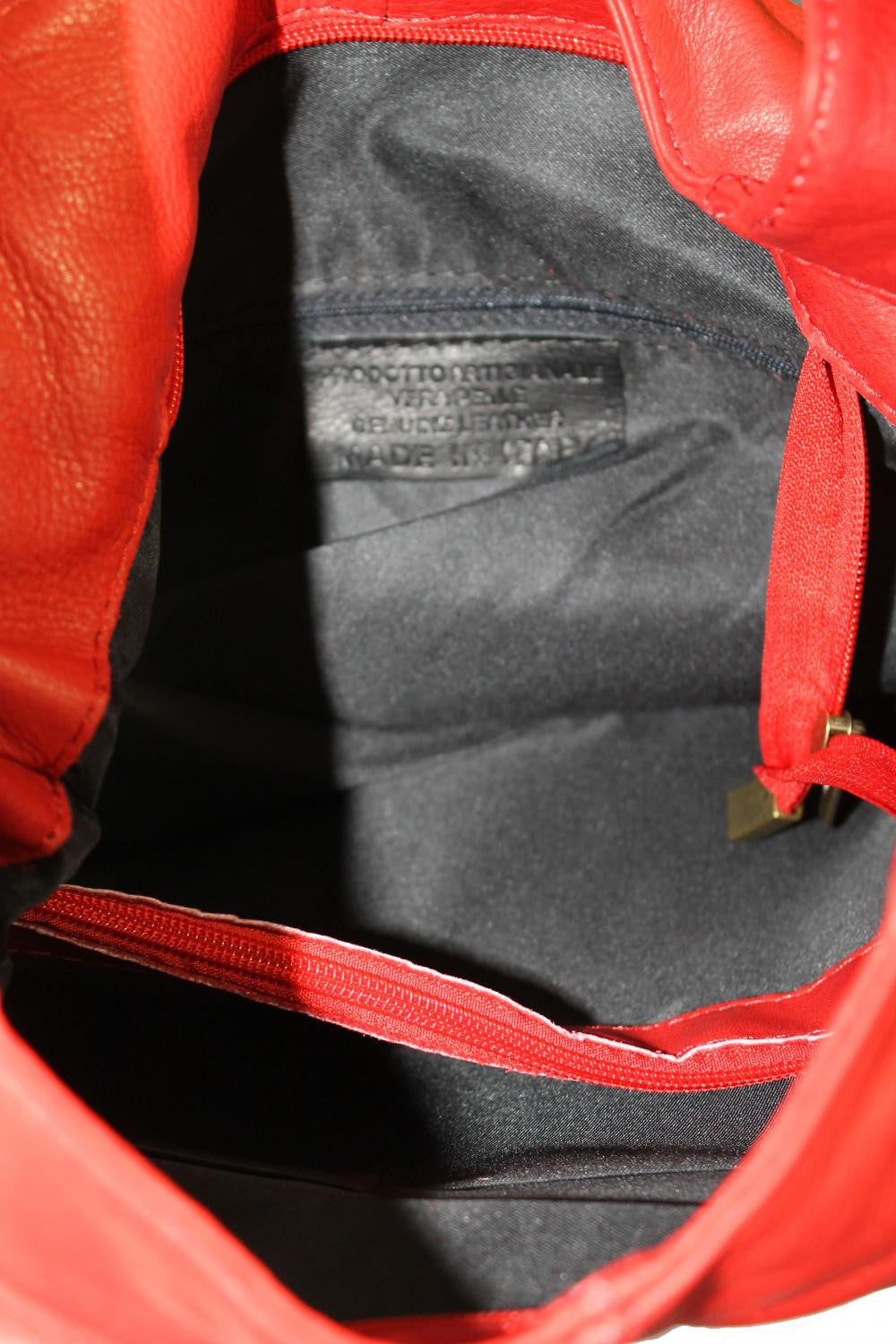 Sac HOBO en cuir lisse NEW AGE Rouge garance