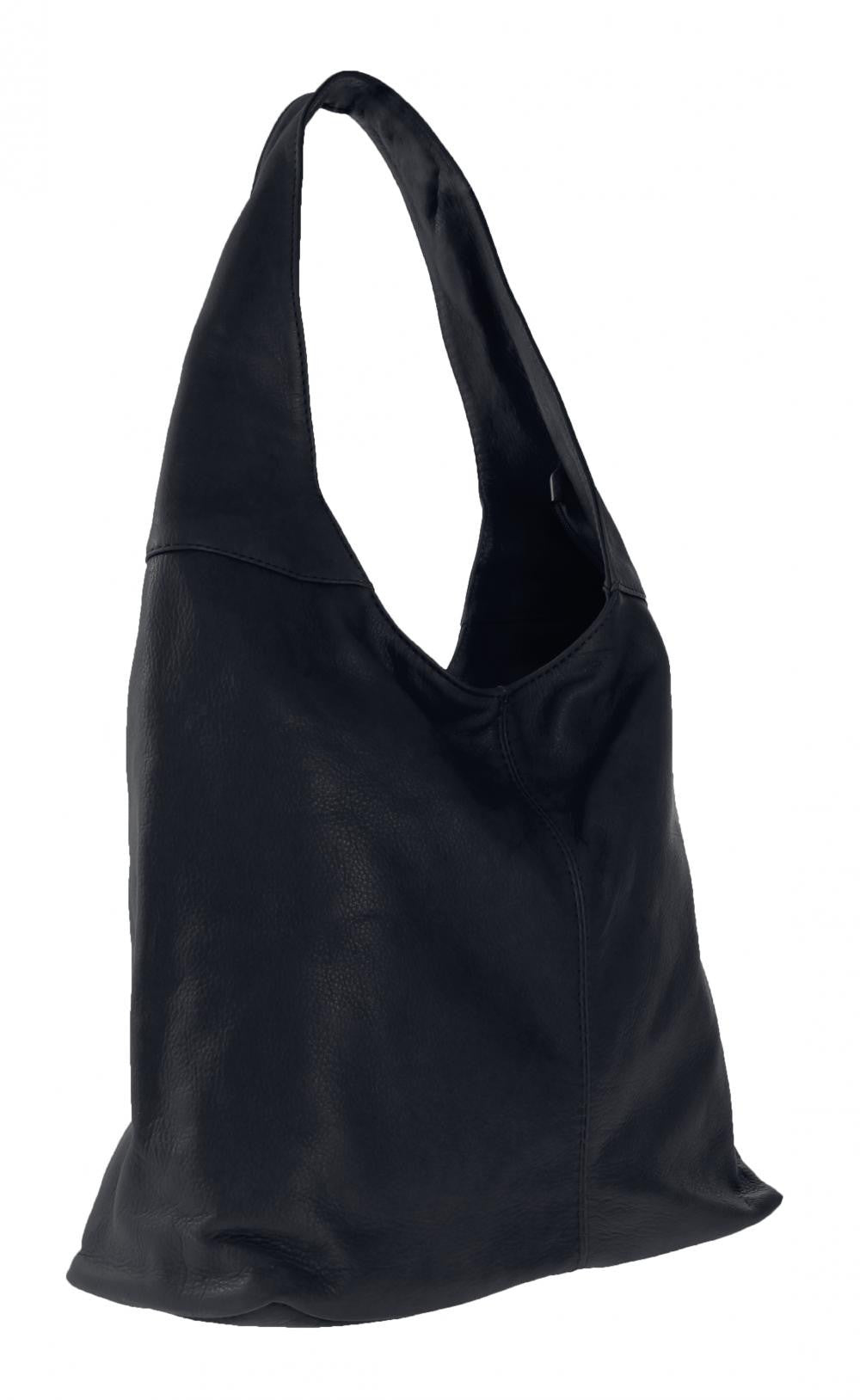 Sac HOBO en cuir lisse NEW AGE Bleu marine